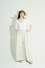 画像をギャラリービューアに読み込む, CANOÉ Organic Cotton : Comfy 2tacs wide pants #CACS0150b