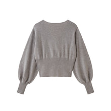 画像をギャラリービューアに読み込む, CANOÉ Undyed Cashmere Knit : Long sleeve v-neck