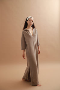 CANOÉ Undyed Cashmere Knit : Collared dress