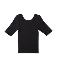 画像をギャラリービューアに読み込む, CANOÉ Ultimate Pima Organic Cotton TIGHT FIT HALF SLEEVE CREW-NECK : BLACK #CS0040b