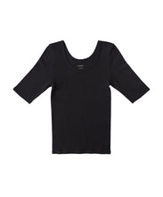 画像をギャラリービューアに読み込む, CANOÉ Ultimate Pima Organic Cotton TIGHT FIT HALF SLEEVE CREW-NECK : BLACK #CS0040b