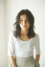 画像をギャラリービューアに読み込む, CANOÉ Ultimate Pima Organic Cotton TIGHT FIT HALF SLEEVE CREW-NECK : WHITE #CS0040b