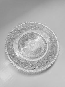 VINTAGE GLASS PLATE F / CN200825-F / 昭和初期ガラス皿 : CLEAR : W15