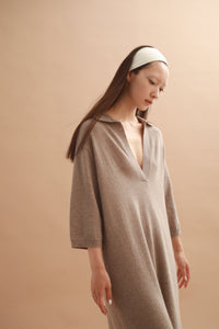 CANOÉ Undyed Cashmere Knit : Collared dress