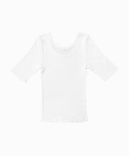 Load image into Gallery viewer, CANOÉ Ultimate Pima Organic Cotton TIGHT FIT HALF SLEEVE CREW-NECK : WHITE #CS0040b
